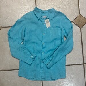 Chaps Blue Casual Button Down Shirt Classic Collar